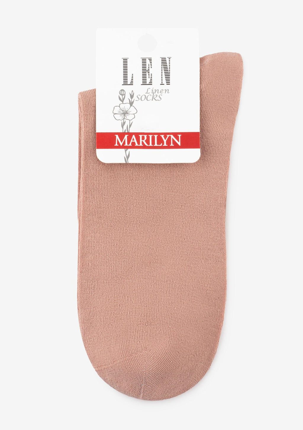 Skarpetki damskie klasyczne z wiskozy i lnu Len Line Socks Marilyn, ciemny beż