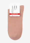 Skarpetki damskie klasyczne z wiskozy i lnu Len Line Socks Marilyn, ciemny beż