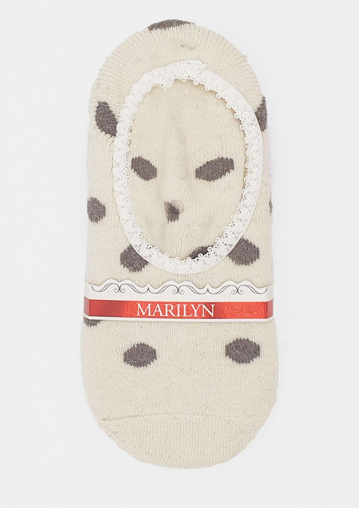 Skarpetki damskie krótkie Marilyn F31, z angorą i wełną, antypoślizgowy spód, ecru