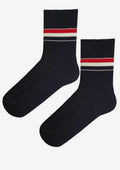 Skarpetki damskie z wiskozą Marilyn Striped Stripe, sportowy styl, czarne