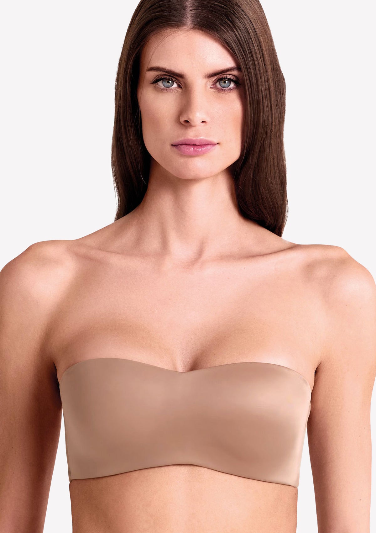 Biustonosz opaska z mikrofibry Feel Ultrashine Lormar, brązowa