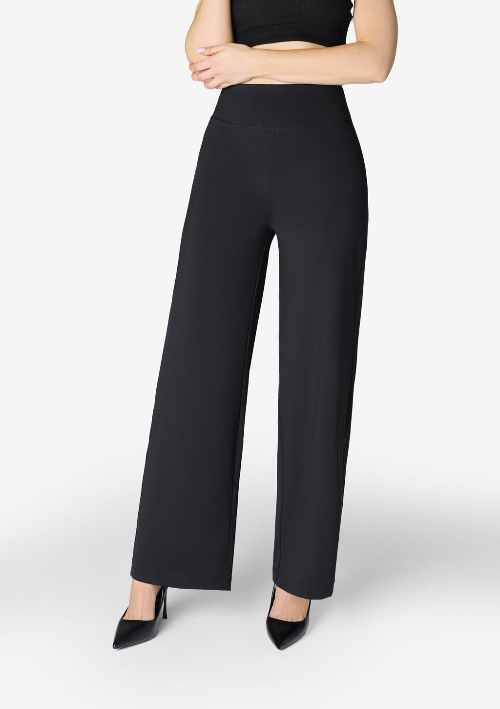 Legginsy damskie Marilyn Palazzo Perfect, wysoki stan, rozszerzana nogawka