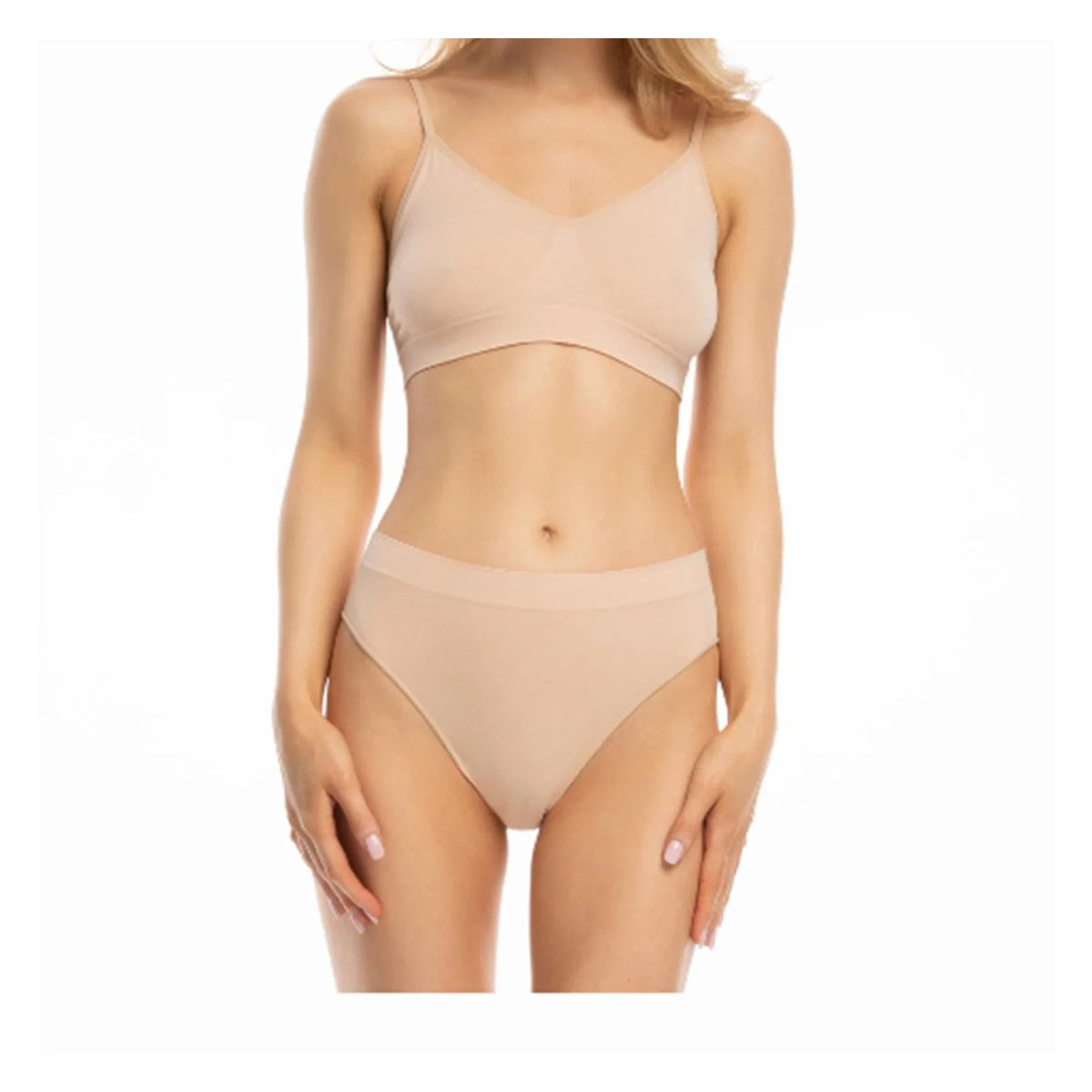 Julimex Bamboo Bralette beżowy miękki biustonosz bez fiszbin