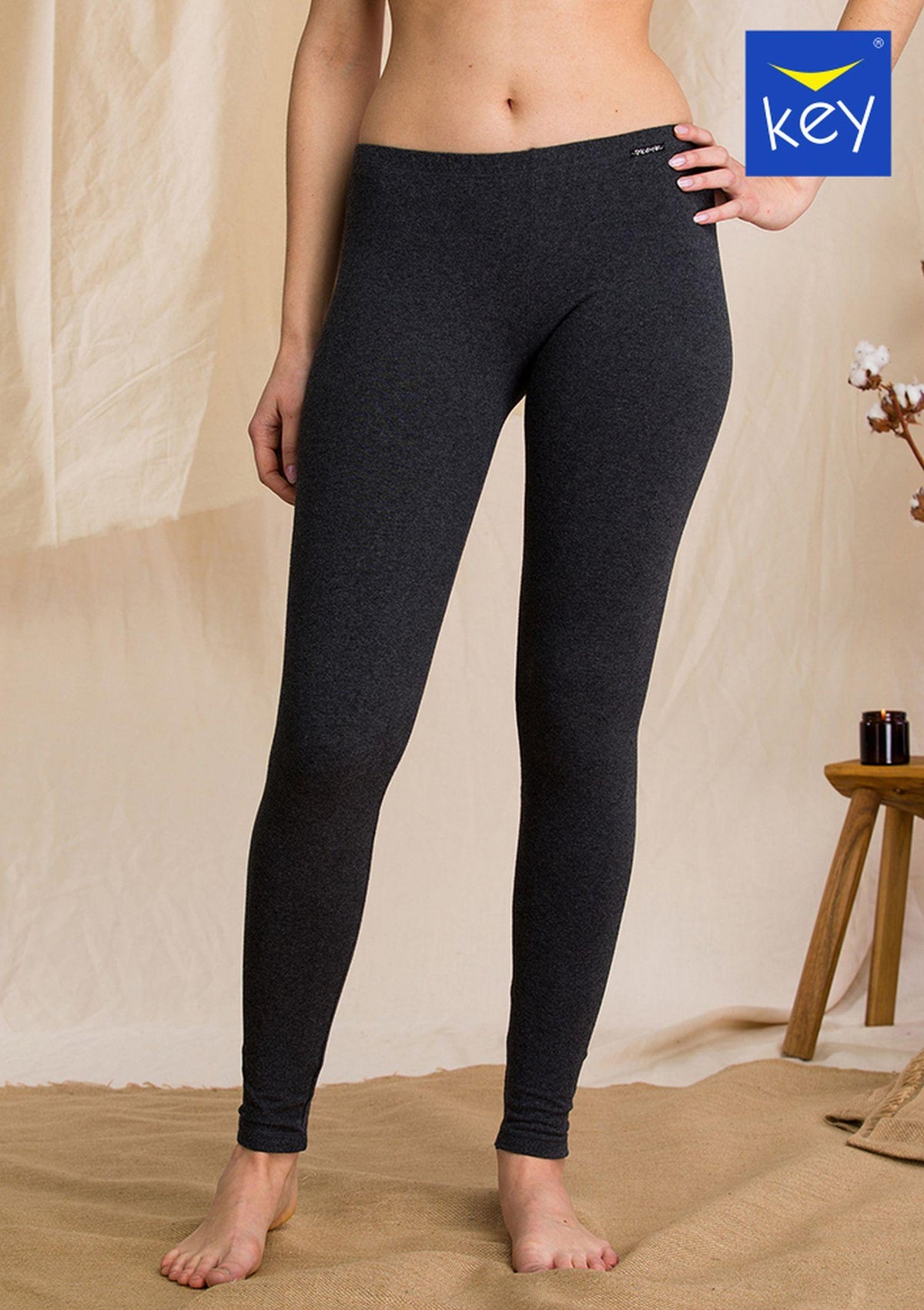Legginsy damskie termiczne Key Hot Touch LXL 729 1, klasyczny krój