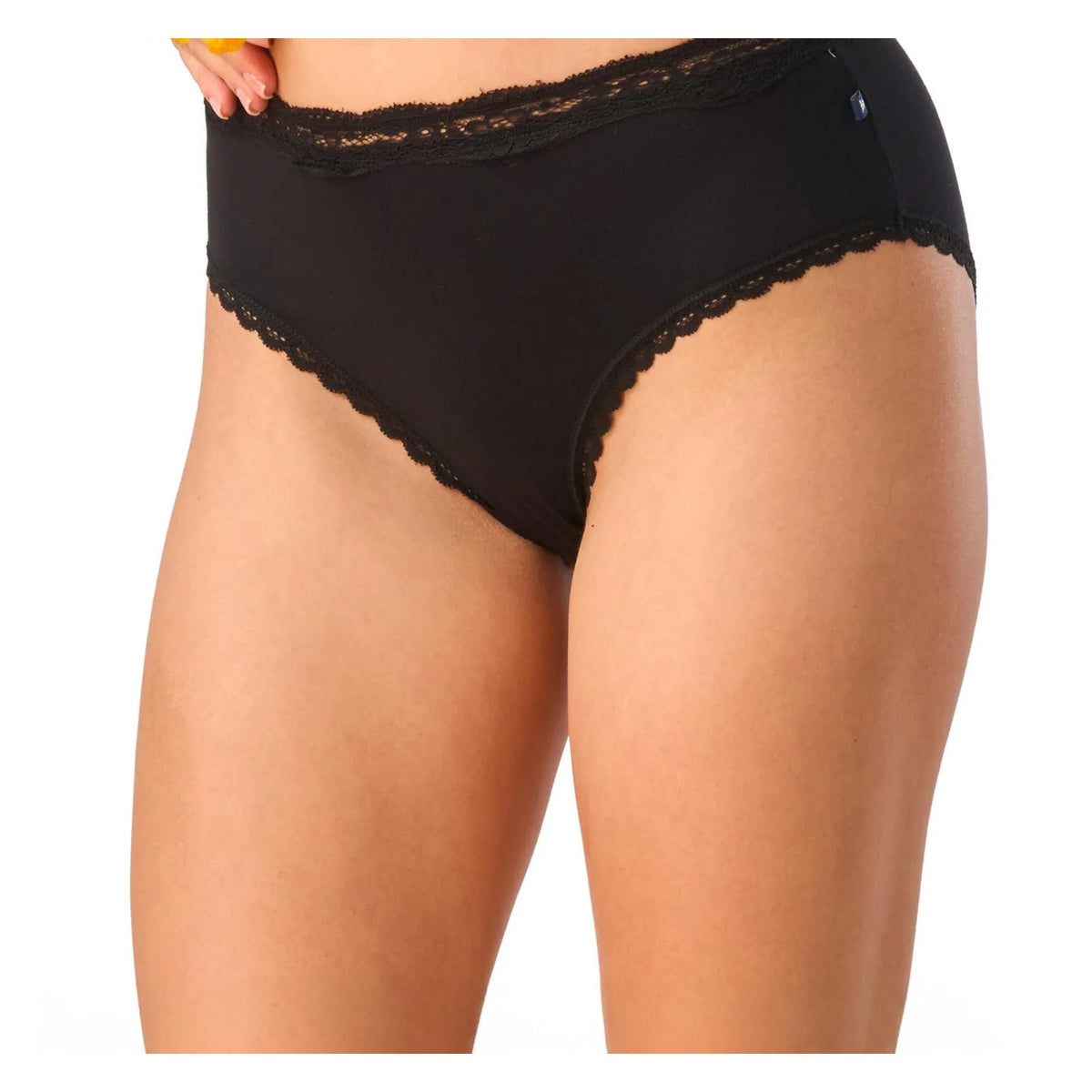 Figi damskie LPK 002 Key czarne – bambusowe z koronką semi maxi bikini