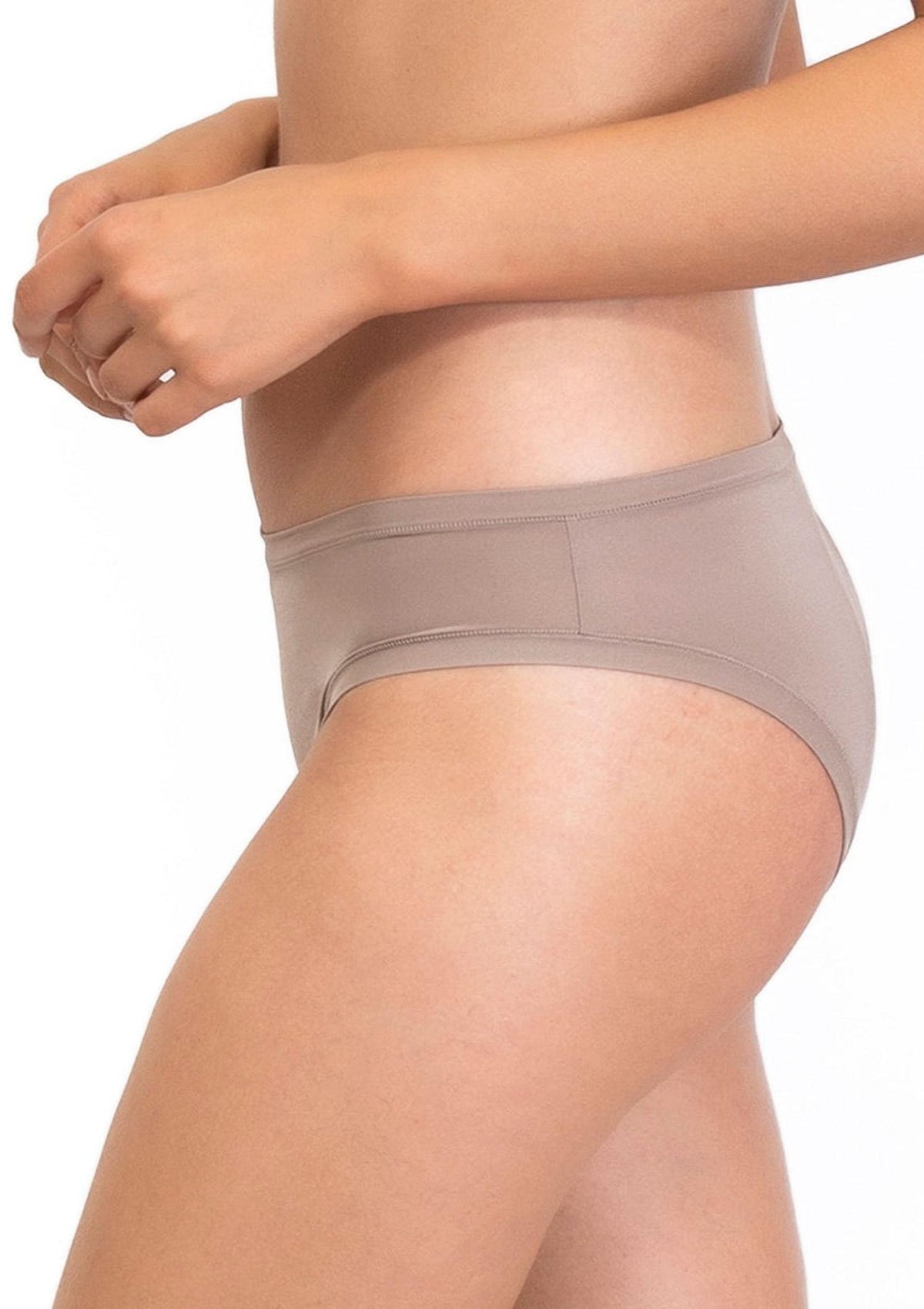 Figi damskie klasyczne z gładkiej mikrofibry 1555 Fantastic Sielei, Dark Beige