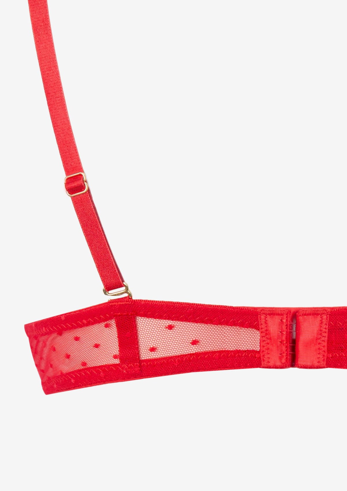 Komplet koronkowej bielizny Lormar Bondage 2627, czerwony, push-up z brazylianami