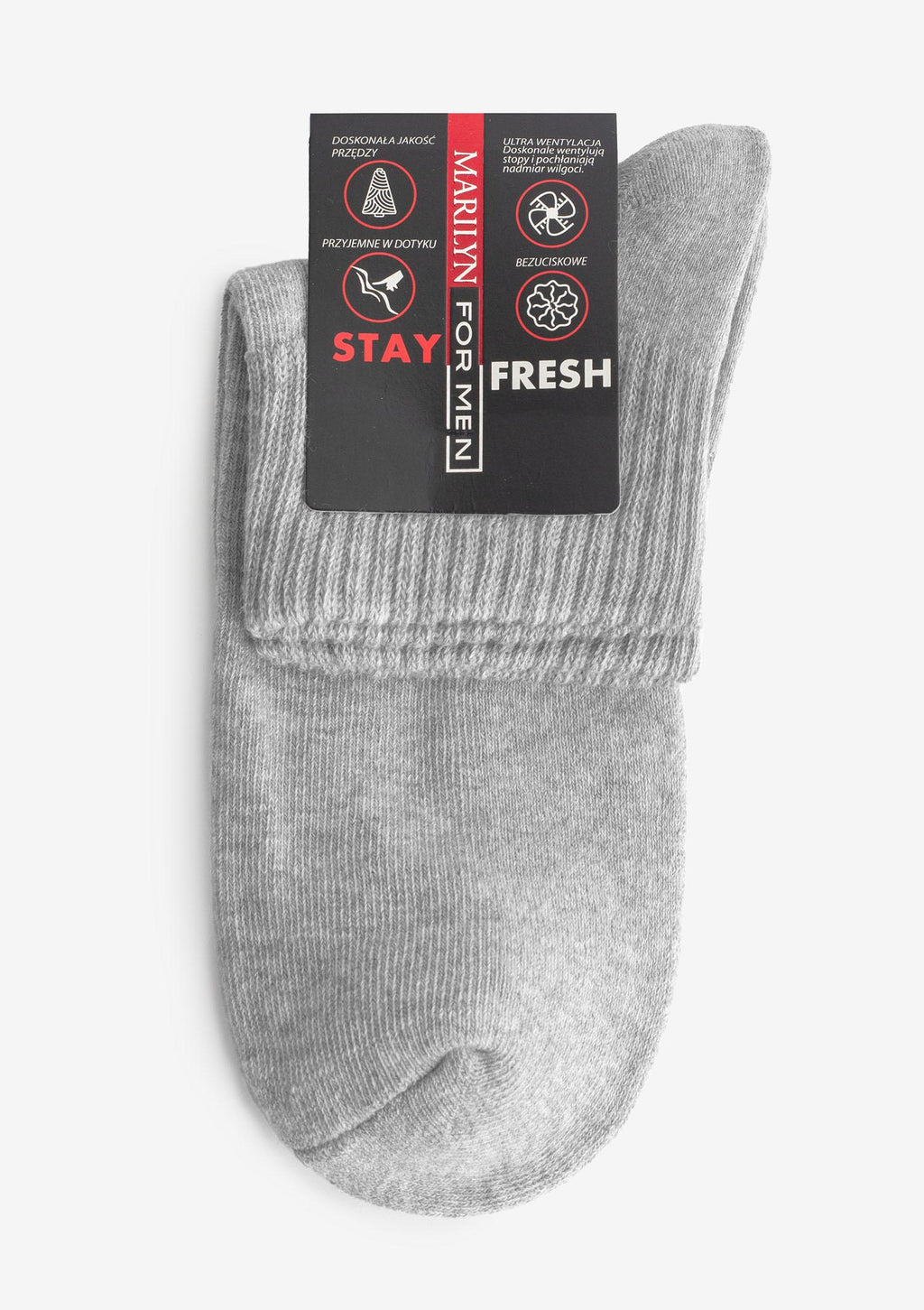 Skarpetki męskie bawełniane Marilyn Stay Fresh o niskim kroju, szare