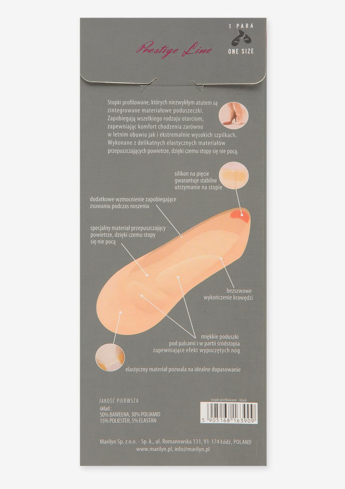 Profilowane stopki z poduszeczkami Marilyn Prestige Line, kolor beżowy