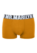 Bokserki męskie Marilyn Letters Boxer z logowaną gumą, musztardowe