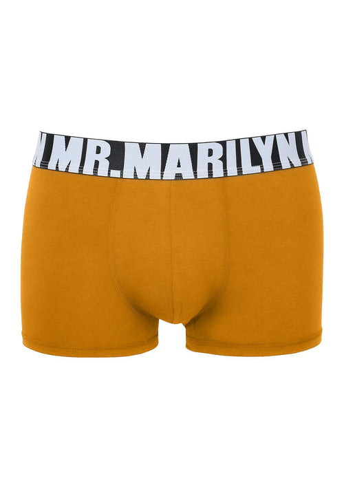 Bokserki męskie Marilyn Letters Boxer z logowaną gumą, musztardowe