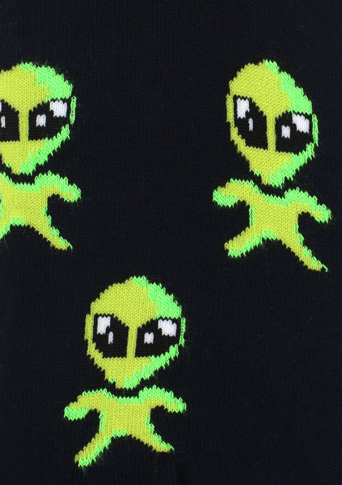 Bawełniane skarpetki damskie Marilyn SL Ufo z grafiką neonowych ufoludków