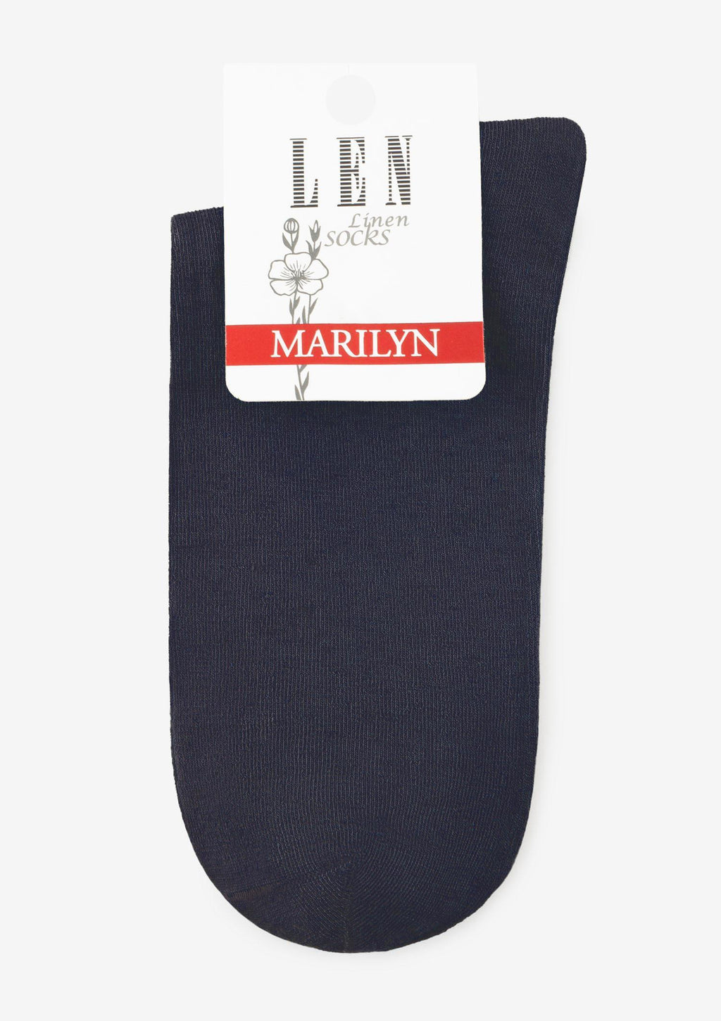 Skarpetki damskie klasyczne Marilyn Len Line Socks z wiskozy i lnu, denim