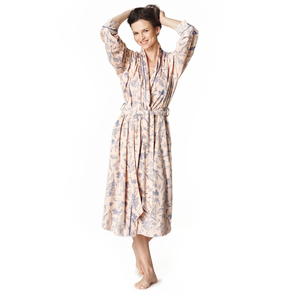 Lekki szlafrok kimono Key LGL 754 w zioła