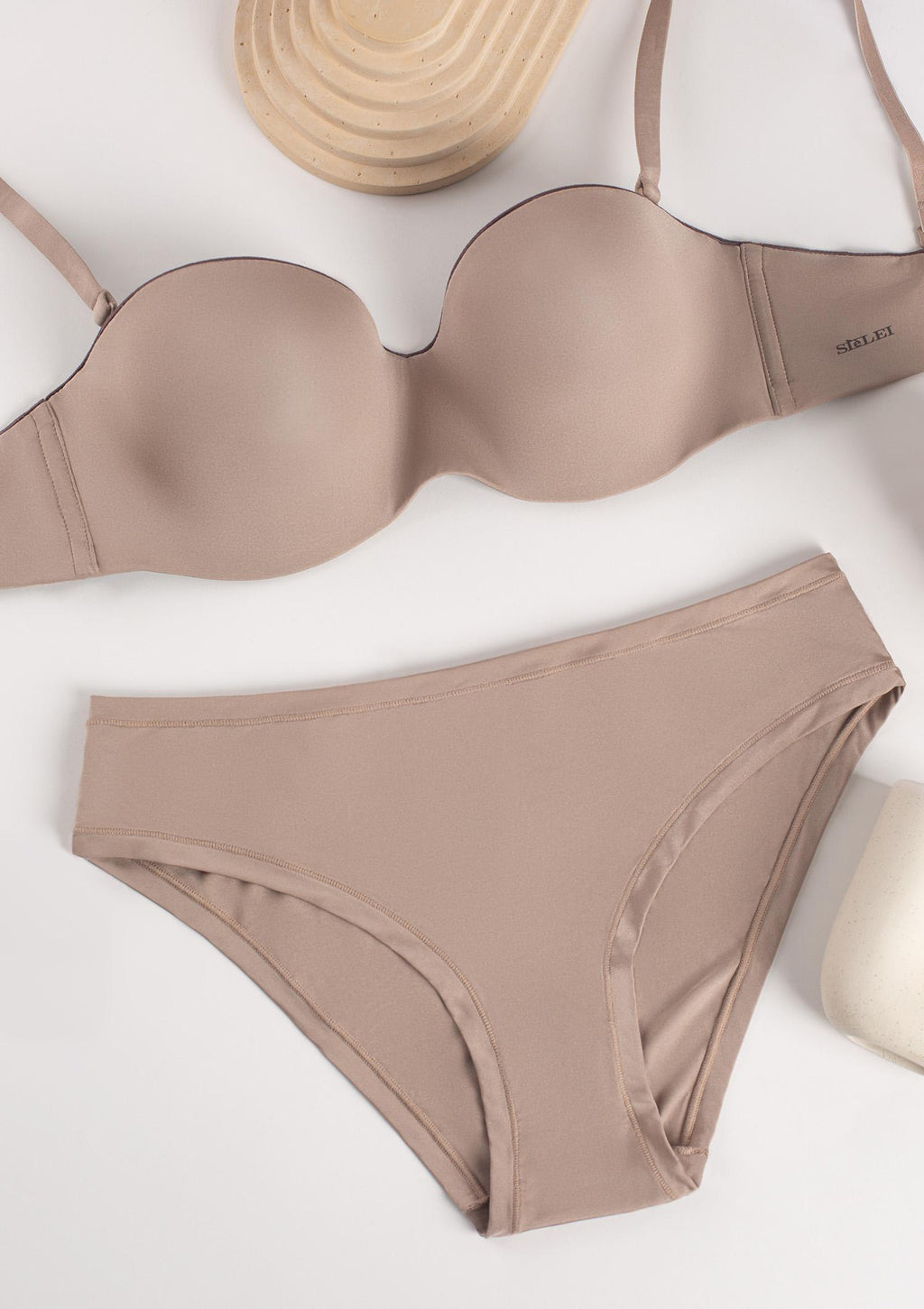 Figi damskie klasyczne z gładkiej mikrofibry 1555 Fantastic Sielei, Dark Beige
