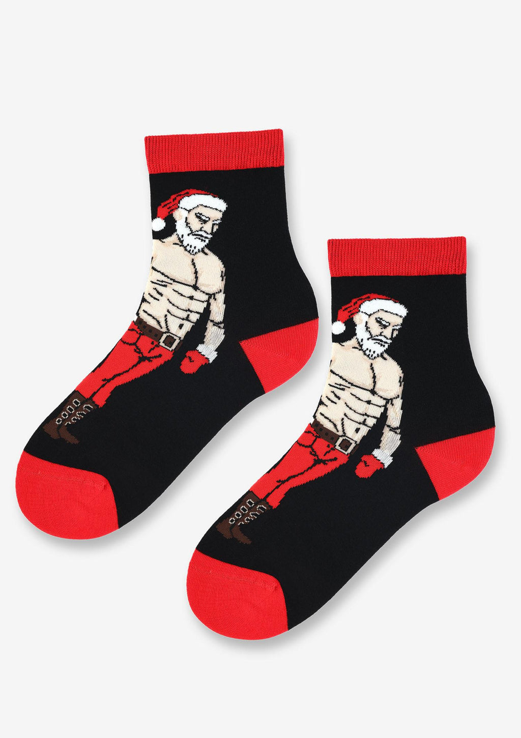 Skarpetki damskie bawełniane z zabawną grafiką wysportowanego Mikołaja Marilyn Sexy Santa