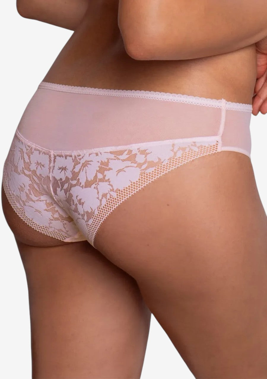 Figi bikini koronkowe z siateczką DM-6349 Agio różowe