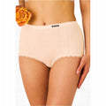 Wysokie figi damskie maxi bikini Key LXC 190 z żakardowej bawełny, beżowe