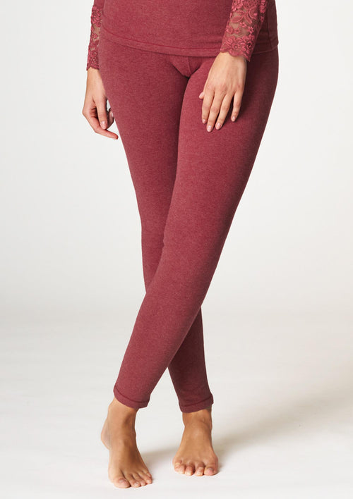 Damskie legginsy termiczne Key LXL 729 1 z drapanej bawełny, długie