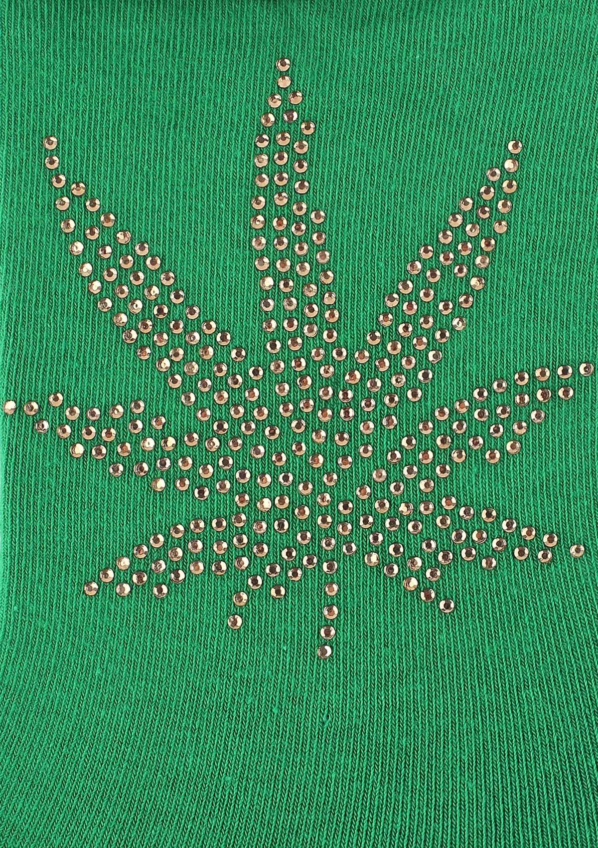Skarpetki damskie Marilyn Cotton Green Relax z błyszczącym liściem