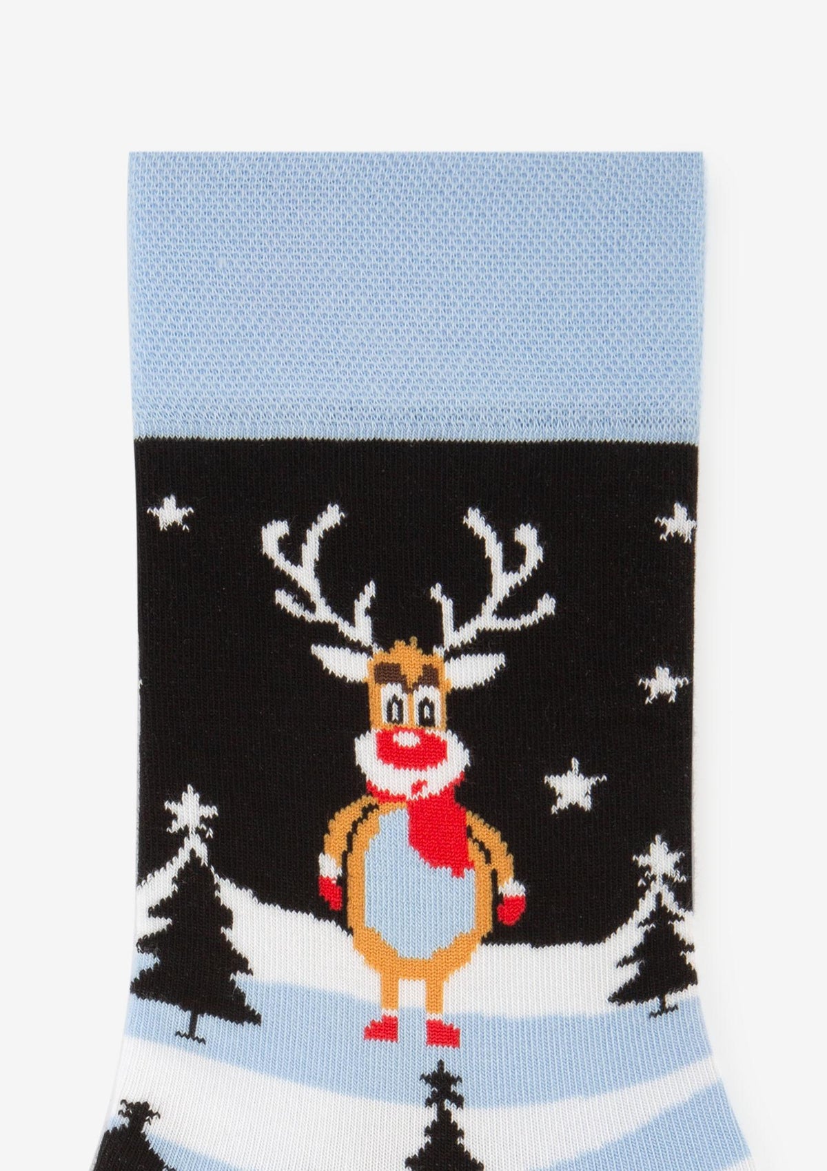 Skarpetki męskie Marilyn Santa Rudolph z reniferem Rudolfem, niebieskie