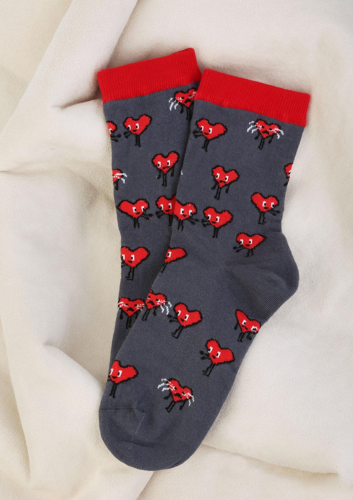 Skarpetki damskie bawełniane w roztańczone serduszka Marilyn Valentine Hearts