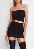Komplet spódniczka z pończochami na paskach Cherry H23 Hot Marilyn, 100 den, z kryształkami