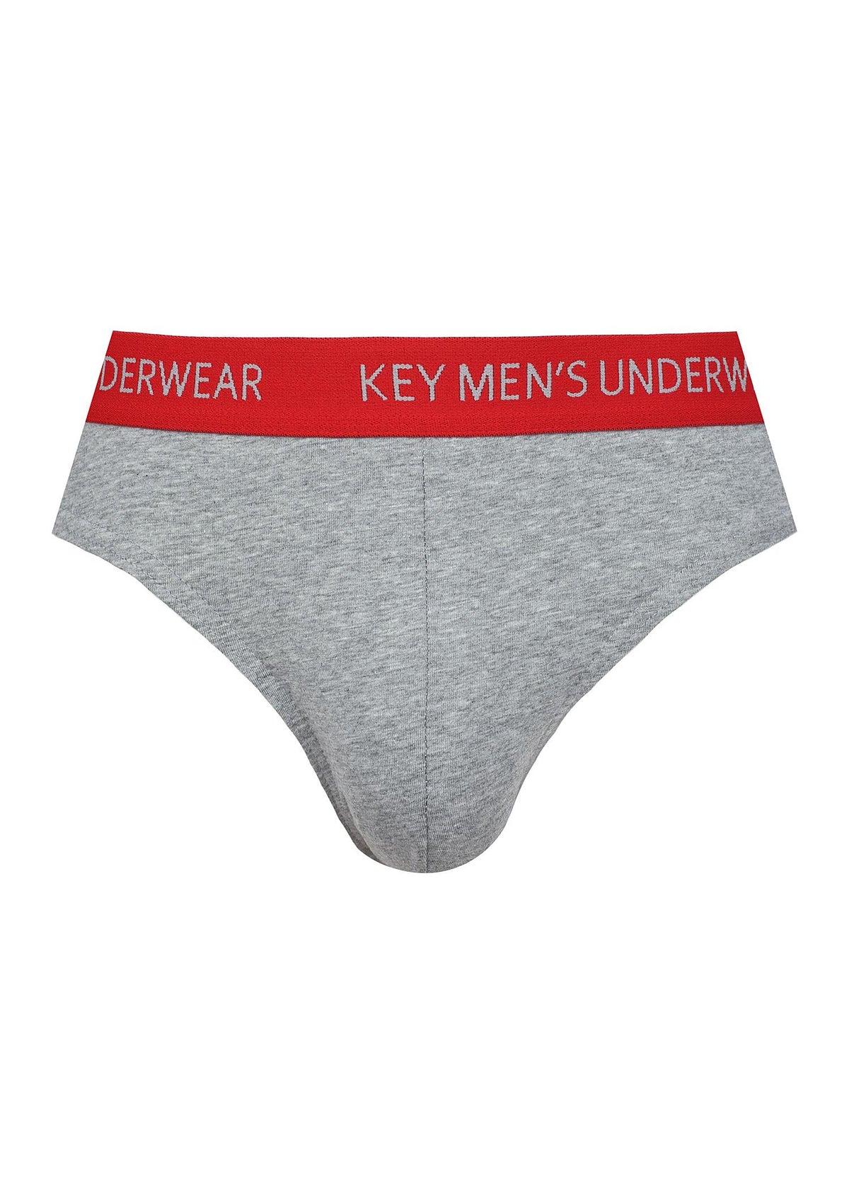 Gładkie slipy męskie Key MPP 172, 2 pack, z czerwoną gumką