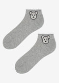 Bawełniane skarpetki damskie Marilyn Cotton Crazy Bear ze srebrną głową misia