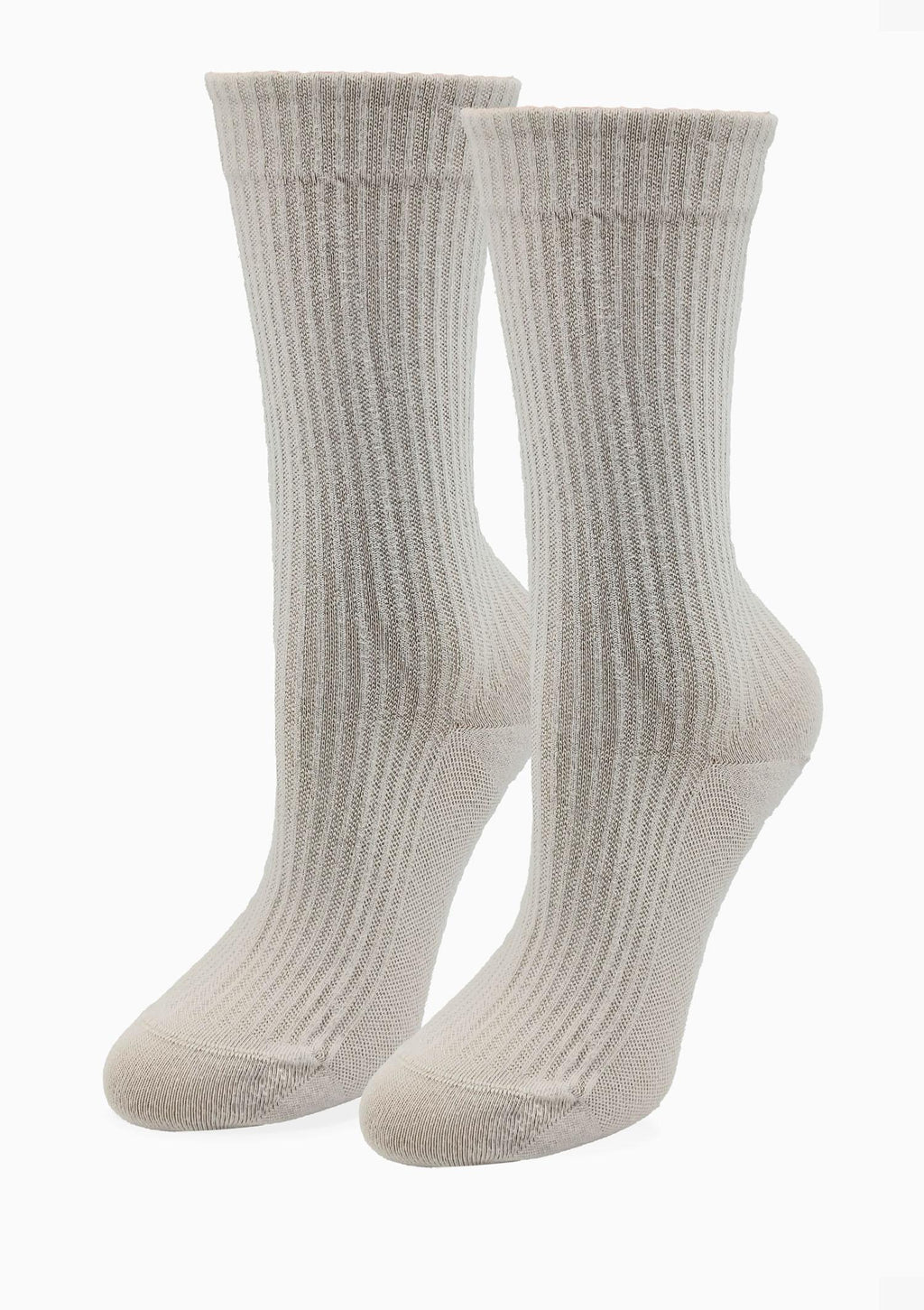 Skarpetki damskie z kaszmirem prążkowane Cashmere Dreams Marilyn, kremowe
