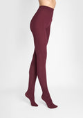 Rajstopy damskie bordowe o warkoczowym splocie Marilyn Diana D08, 60 DEN