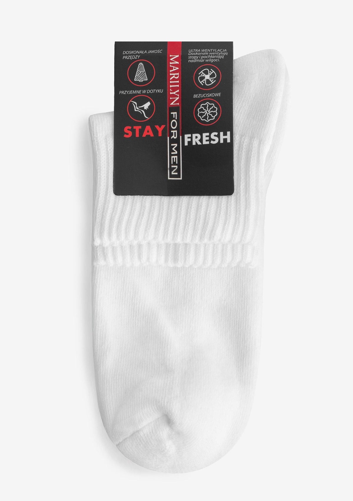 Skarpetki męskie bawełniane Marilyn Stay Fresh o niskim kroju, białe