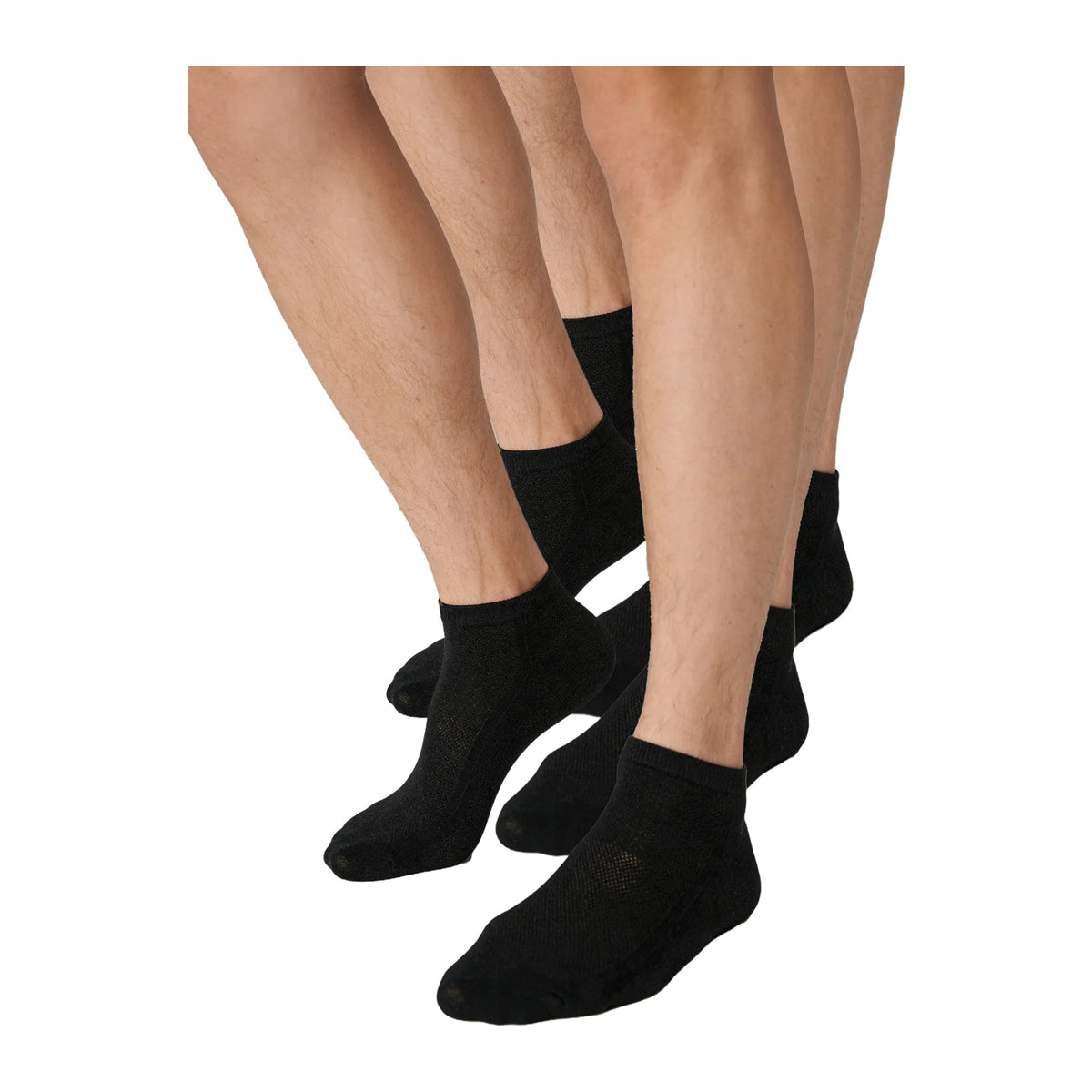 Legs Cotton Mesh skarpetki męskie krótkie z bawełny, 3 pary czarne