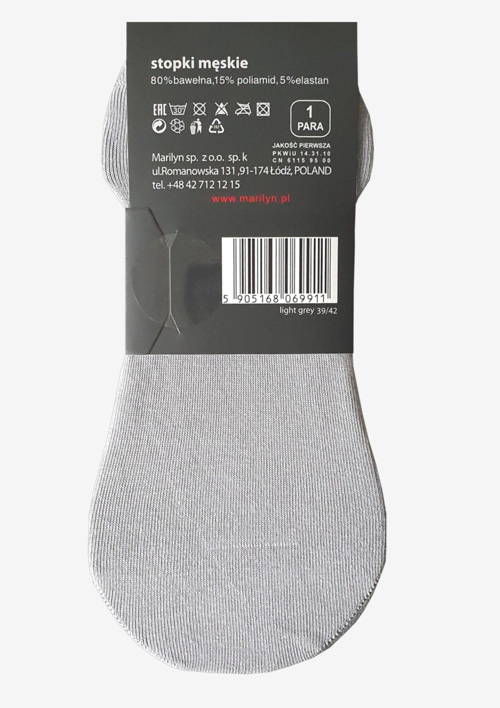 Stopki męskie Marilyn Prestige Line, bawełniane, z silikonowym paskiem Anti-Slip