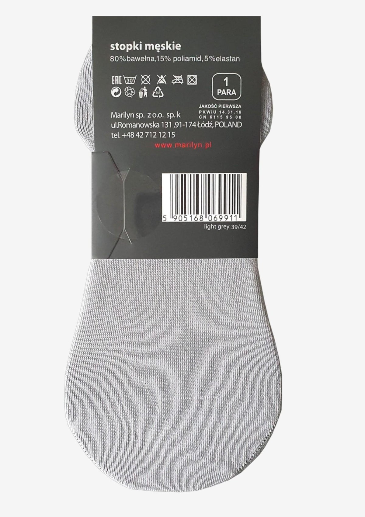 Stopki męskie Marilyn Prestige Line, bawełniane, z silikonowym paskiem Anti-Slip
