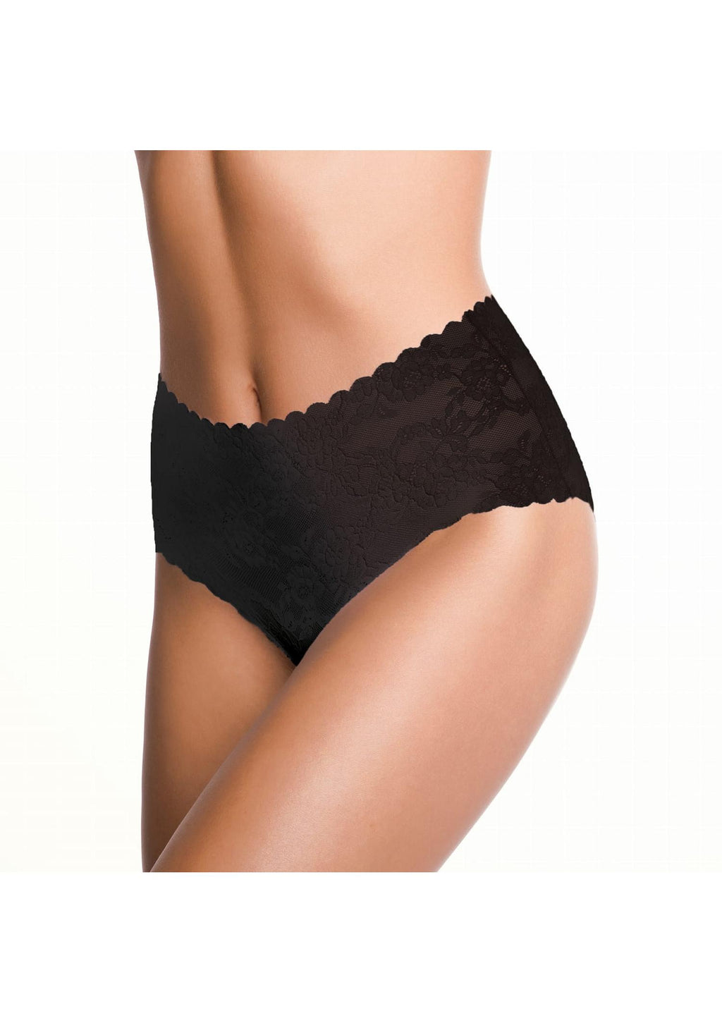 Koronkowe figi damskie z wysokim stanem Julimex Bellie Maxi, Laser-cut