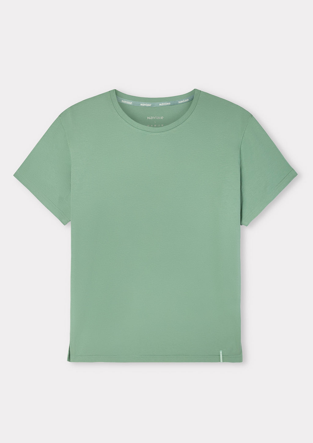 T-shirt męski luźny z bawełny czesanej MH320-05 Naviale zielony