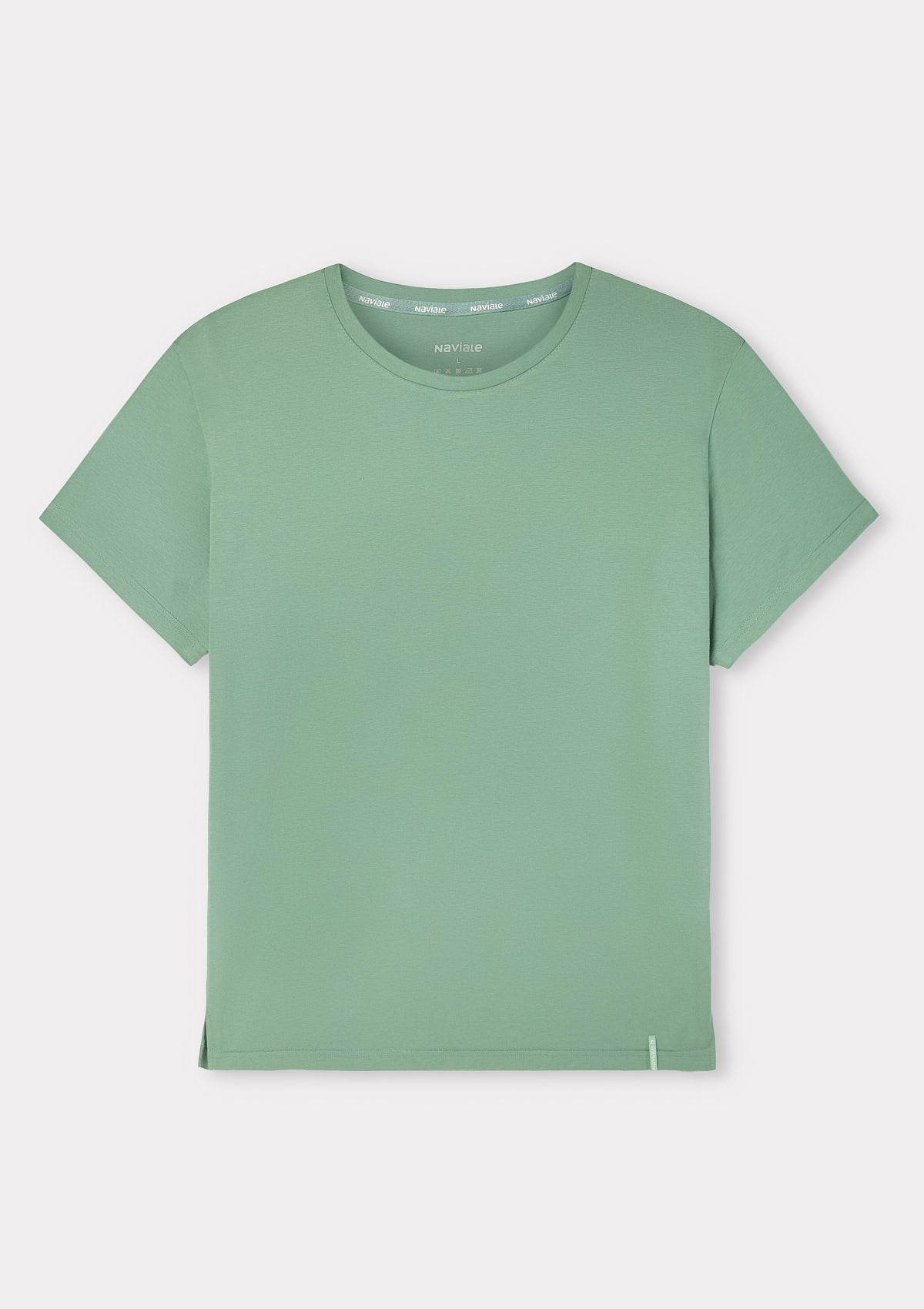 T-shirt męski luźny z bawełny czesanej MH320-05 Naviale zielony