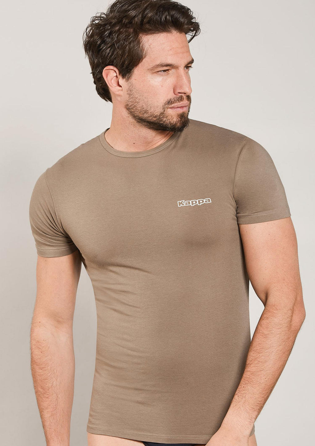 Koszulka męska Kappa K1304 bawełniana z krótkim rękawem, khaki