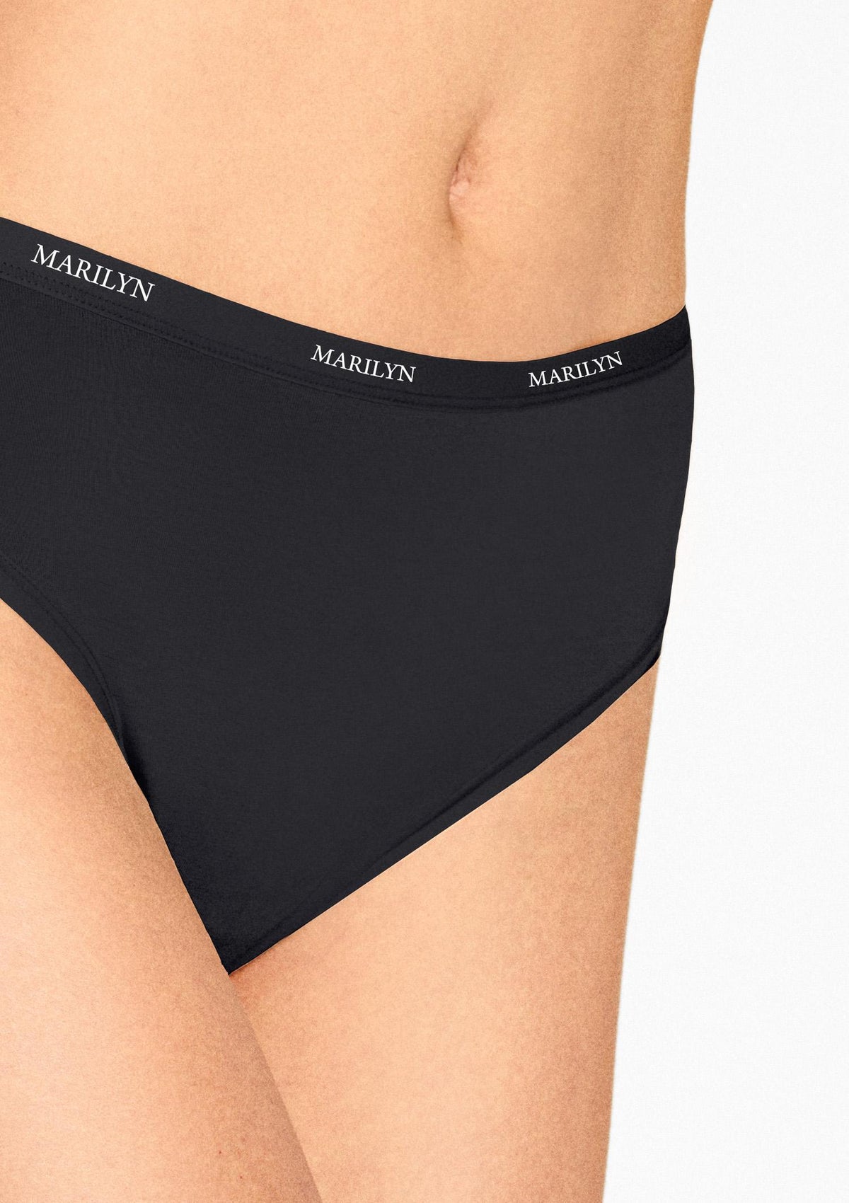 Figi damskie brazyliany Marilyn Julia z bawełny organicznej i włókna bambusowego, czarne