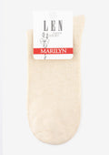 Skarpetki damskie klasyczne z wiskozy i lnu Len Line Socks Marilyn, kremowe