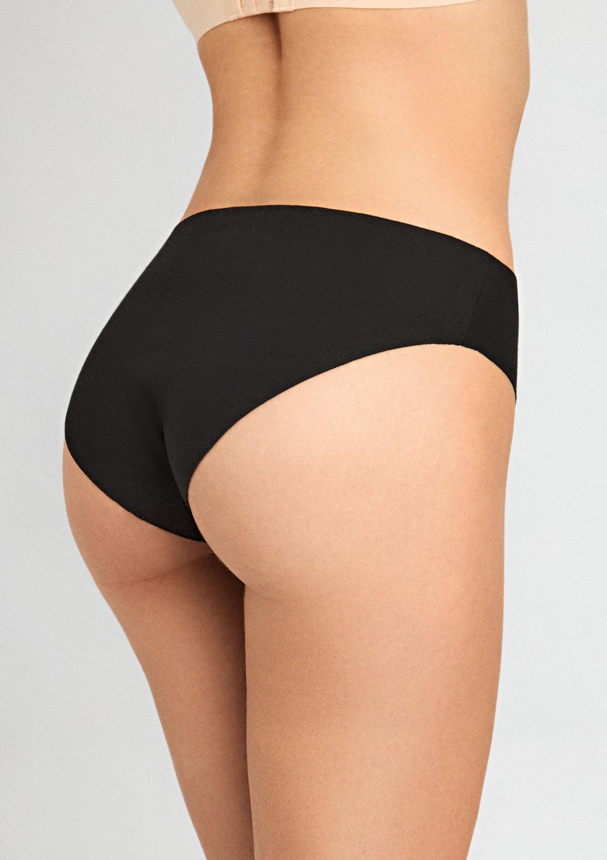Figi damskie bezszwowe Marilyn Cotton Touch z bawełny organicznej, czarne