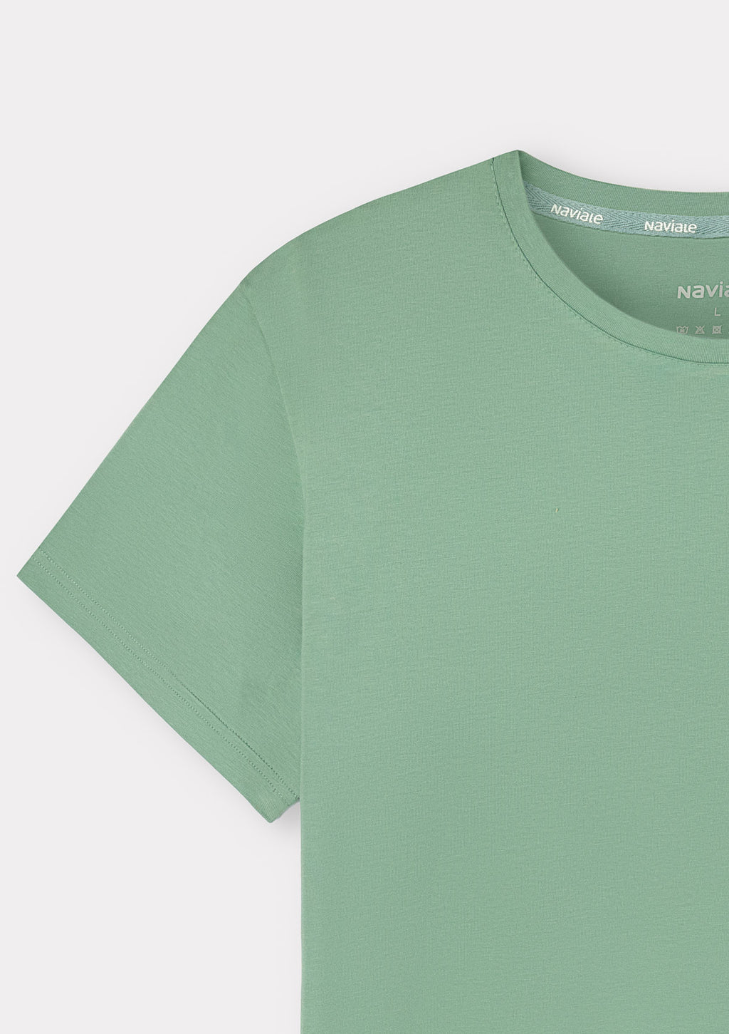 T-shirt męski luźny z bawełny czesanej MH320-05 Naviale zielony