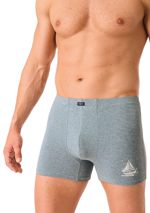 Bokserki męskie bawełniane MXH 731 Key w drobne paski z żaglówką