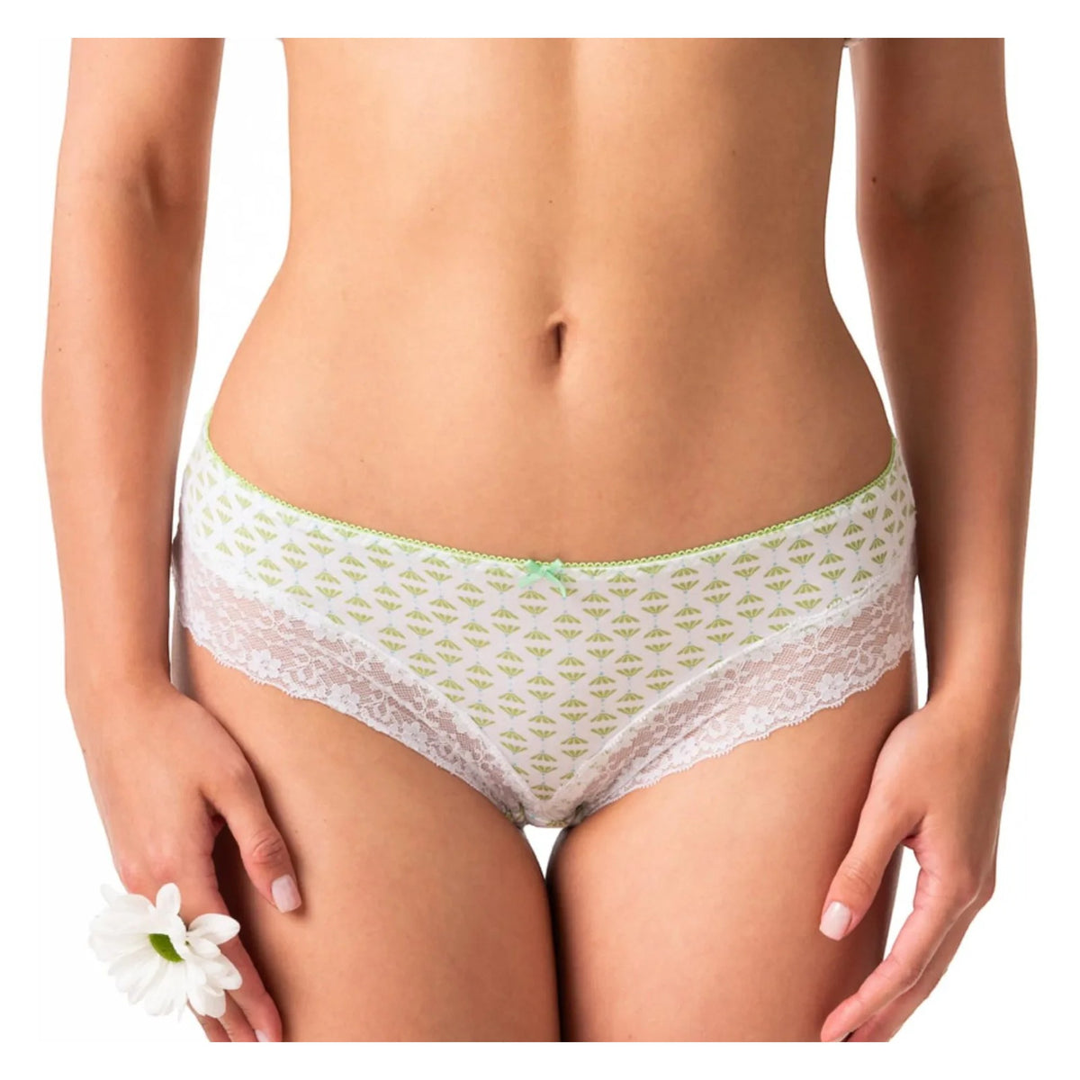 Figi brazyliany Key LPB 990 z koronkowym wykończeniem, 2 pack