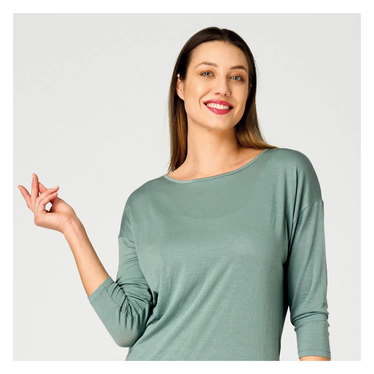 Bluzka damska Key LHB 130 z modalu i merino o luźnym kroju