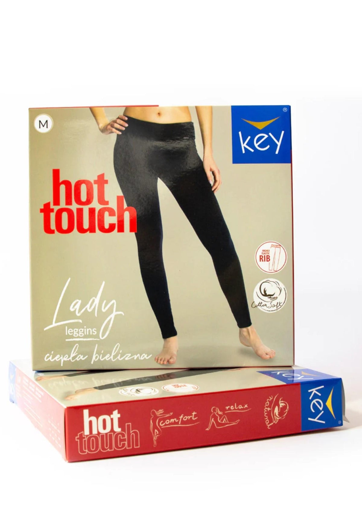 Legginsy damskie termiczne Key LXL 729 Hot Touch z wąską gumką w talii, szare