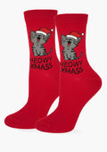Skarpetki damskie świąteczne Marilyn Meowy Xmas z kotem, bawełniane