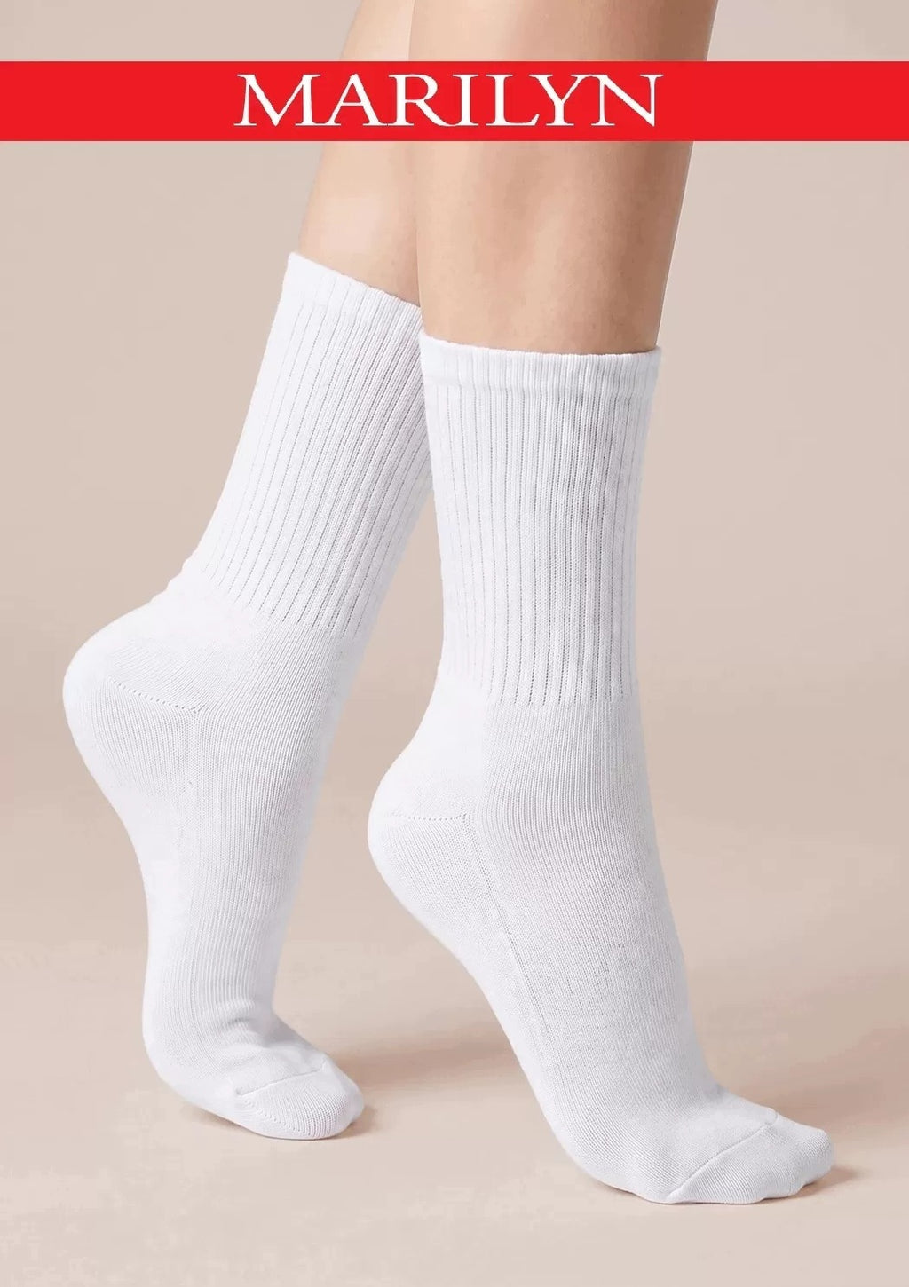 Skarpetki sportowe bawełniane unisex 4Run Sport Marilyn, kolor biały
