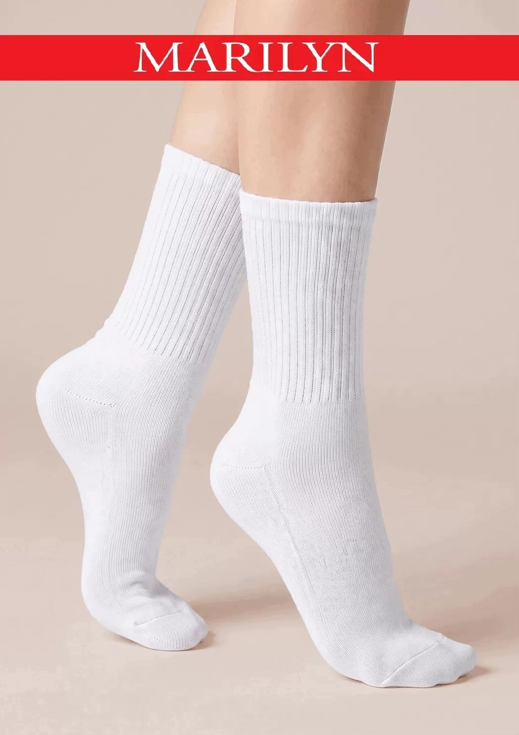 Skarpetki sportowe bawełniane unisex 4Run Sport Marilyn, kolor biały
